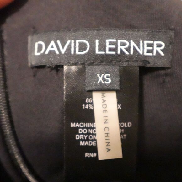 David Lerner Women XS Stretch Fit Flare High Low Hem Black - Picture 6 of 9